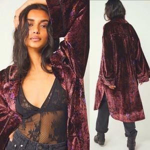 NWOT STUNNING! Free People Sweet Escape Velvet Duster Size Large